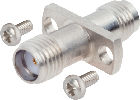 SMA Female to Female Flange Mount Adapter, 2 Hole, with Screws, 1129-6280