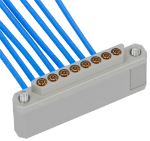 Mini-D RF Female R/A to (8) 2.92mm Male 6" Cable Assemblies for .047 Cable, 7038-0758